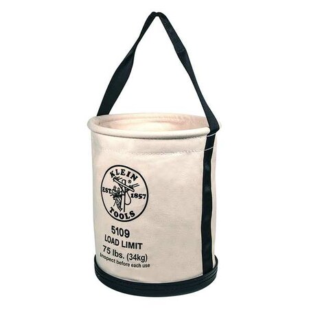 12" Wall Bucket Wide Opening Straight Natural Canvas by USA Klein Soft Sided Tool Storage Products
