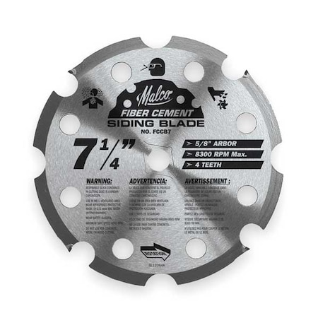 Crclr Saw Bld Crbde 7 1/4 In 4 Teeth by USA Malco Metal Cutting Snips & Sheet Metal Tools