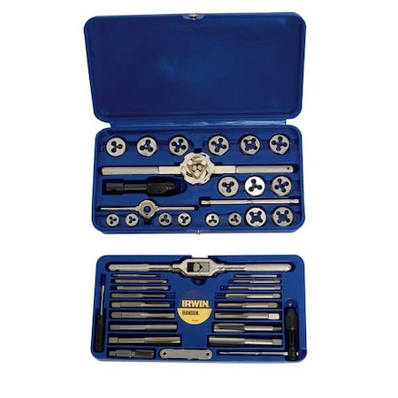 Tap and Die Set 41 pc Raw Steel by USA Irwin Hanson Tap & Die Sets
