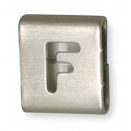 Ltr F Tag 0.446 x 0.376 In Sil Sq PK25 by USA Band It Hose Crimpers