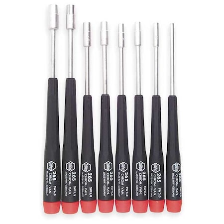 Precision Nut Driver Set 8 Pieces Metric Type 26590 by USA Wiha Nut Driver Sets