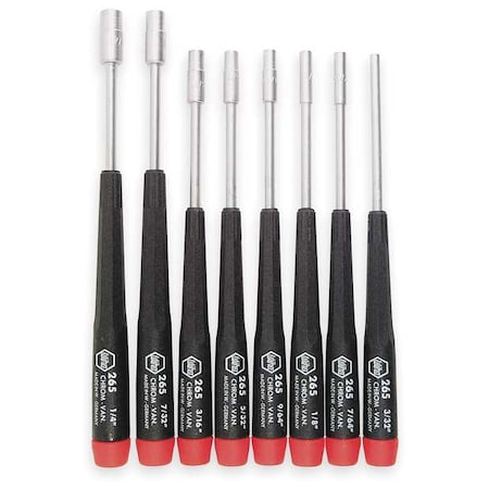 Precision Nut Driver Set 8 Pieces SAE Type 26591 by USA Wiha Nut Driver Sets
