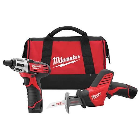 M12 Cordless Combination Kit 1.5A/hr. 12V Type 2490 22 by USA Milwaukee Cordless Power Tool Combination Kits
