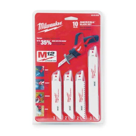 3/4In W Hackzall(TM) Blade Set 4 by USA Milwaukee Reciprocating Power Saw Blades