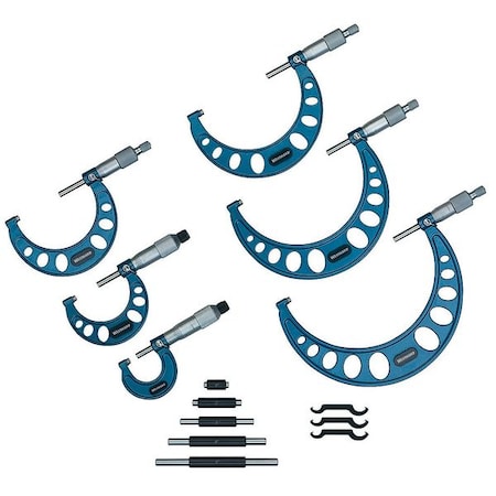 Outside Micrometer Set 6 Pc 1 6 In by USA Westward Micrometer Sets