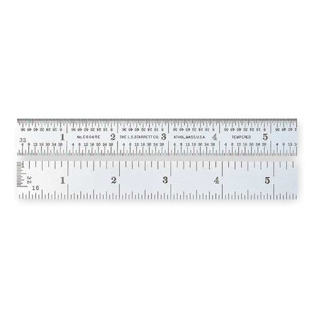 Steel Rule Semi Flexible 12 In 4R Grad by USA Starrett Rulers & Straight Edges