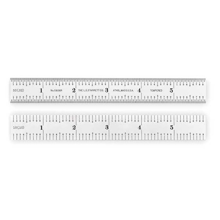 Steel Rule Spring Tempered 6 In 6R Grad by USA Starrett Rulers & Straight Edges