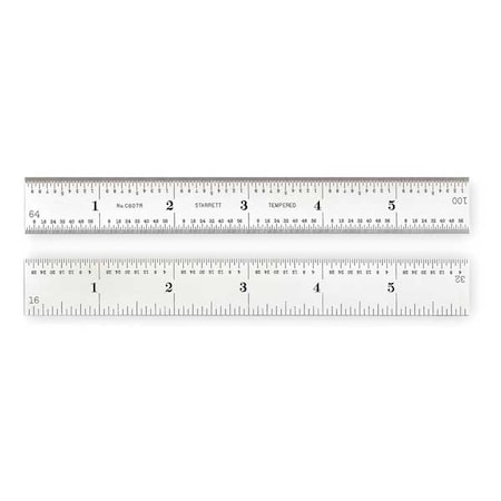 Steel Rule Spring Tempered 6 In 7R Grad by USA Starrett Rulers & Straight Edges