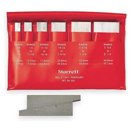 Precision Adj Parallel Set 3/8 2 1/4 In by USA Starrett Precision Measuring Parallels