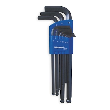 Ball End Hex Key Set Pieces 9 M7 Type 2CYC5 by USA Westward Hex Key Sets