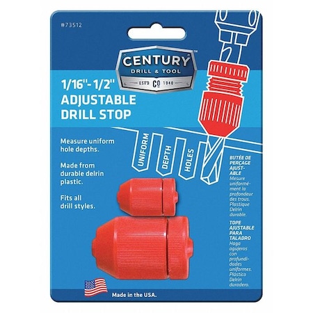 Drill Stop Red Plastic by USA Century Drill & Tool Box I Beam & Torpedo Levels