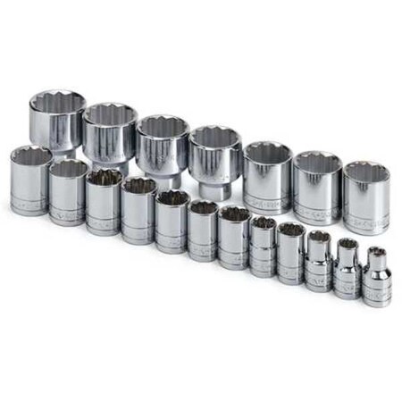 Socket Set SAE 1/2 in. Dr 19 pc Type 4121 by USA SK Socket Sets