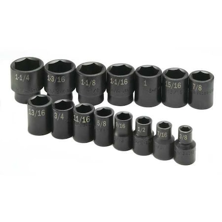 Impact Socket Set 1/2" Drive 15 Pieces Type 4035 by USA SK Socket Sets