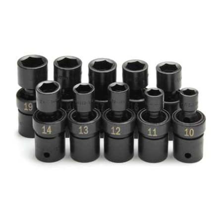 Impact Socket Set 1/2" Drive 10 Pieces Type 34351 by USA SK Socket Sets