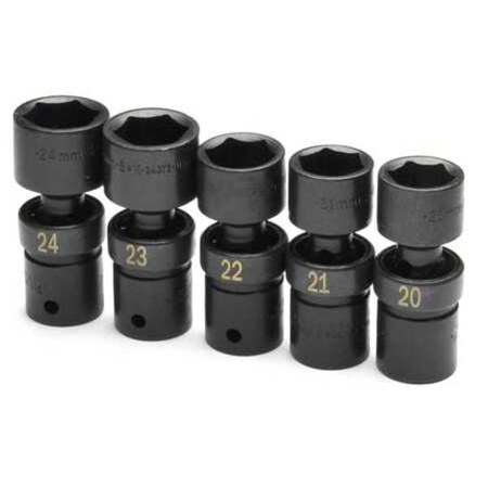 Impact Socket Set 1/2" Drive 5 Pieces Type 34352 by USA SK Socket Sets