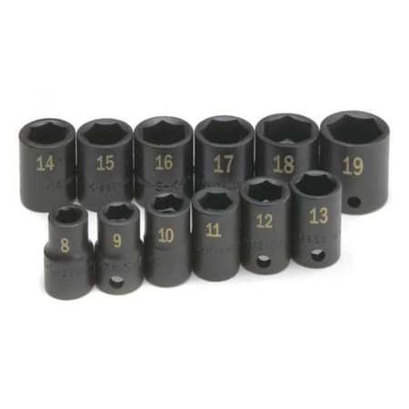 Impact Socket Set 3/8" Drive 12 Pieces Type 4062 by USA SK Socket Sets