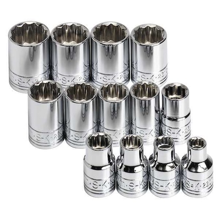 Socket Set Metric 3/8 in. Dr 13 pc Type 89023 by USA SK Socket Sets