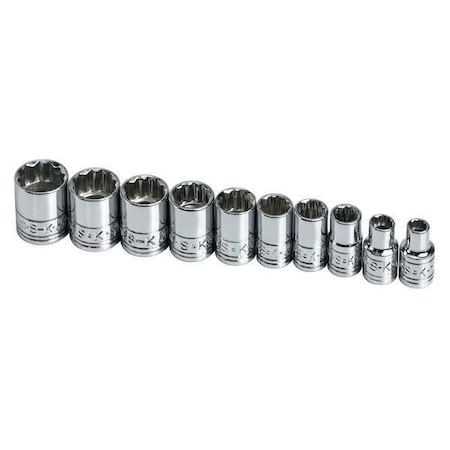 Socket Set Metric 1/4 in. Dr 10 pc Type 1340 by USA SK Socket Sets