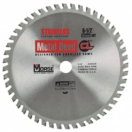Circular Saw Blade Carbide 6 1/2In 48T by USA Morse Circular Power Saw Blades