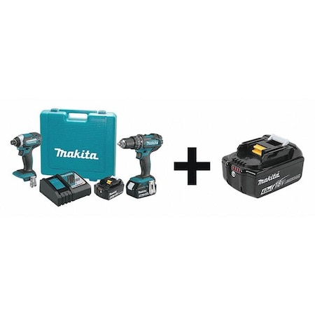 Cordless Combination Kit 18.0V 2 Tools Type XT261M BL1840B by USA Makita Cordless Power Tool Combination Kits