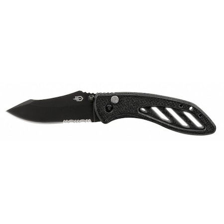 Folding Knife Drop Point 7 3/4 In Black by USA Gerber Folding Knives