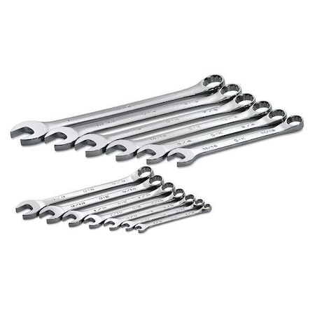 Combo Wrench Set Chrome 1/4 1 in. 13 Pc by USA SK Combination Wrench Sets