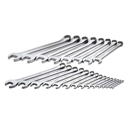 Combo Wrench Set Chrome 1/4 1 1/2 23 Pc by USA SK Combination Wrench Sets