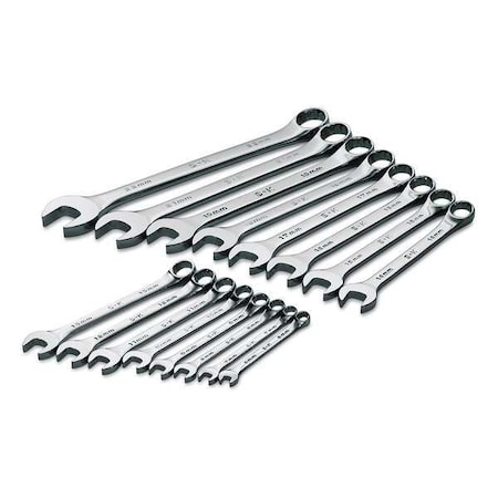 Combo Wrench Set Chrome 6 22mm 16 Pc by USA SK Combination Wrench Sets