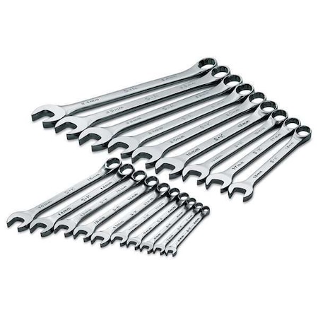 Combo Wrench Set Chrome 6 24mm 19 Pc by USA SK Combination Wrench Sets