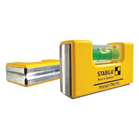 Pocket Level Aluminum 2 1/2 in L 1 Vial by USA Stabila Box I Beam & Torpedo Levels