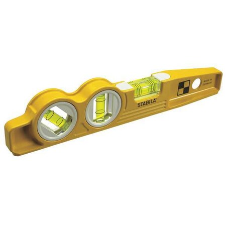 Torpedo Level Aluminum 10 in L 3 Vials by USA Stabila Box I Beam & Torpedo Levels