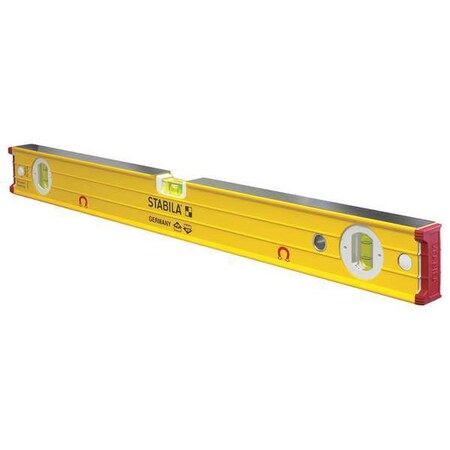 Box Level Aluminum 24 in L 3 Vials Type 38624 by USA Stabila Box I Beam & Torpedo Levels