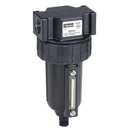 Compressed Air Filter 250 psi 3.24 In. W Type 07F44BC by USA Parker Pneumatic System Oil Removal Filters