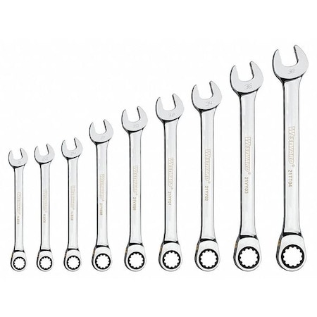 Ratcheting Wrench Set Pieces 9 Type 21YX89 by USA Westward Ratcheting Wrench Sets