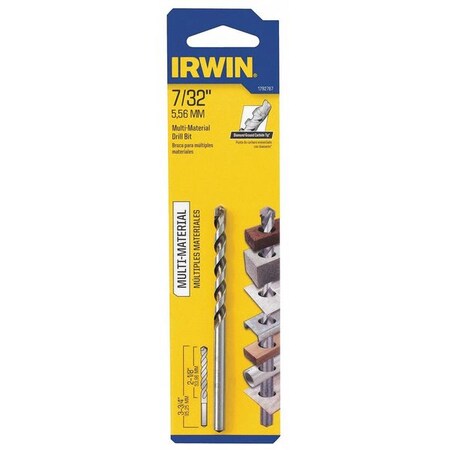 Multi Material Drill Bit 7/32 In by USA Irwin Carbide Tipped Drill Bits