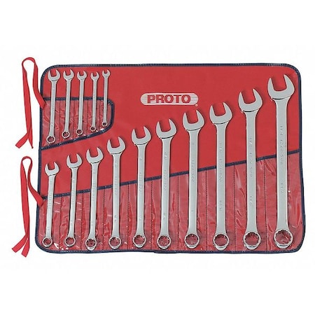 Combo Wrench Set Spline SAE 12 Pt 15 PC by USA Proto Combination Wrench Sets