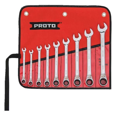 Ratcheting Wrench Set Combination Type JSCVT 9S by USA Proto Ratcheting Wrench Sets