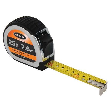 Tape Measure 25 ft. L Chrome/Black by USA Keson Measuring Tapes