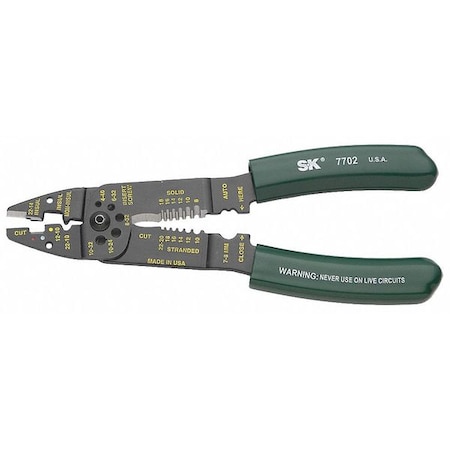 Crimper w/Die 22 10 AWG 9 1/2 In L by USA SK Wire Strippers Crimpers Cable Slitters