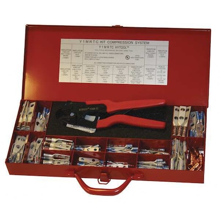 Crimper/Connector Kit 16 4 AWG 9 7/8" L Type Y1MRTCKIT by USA Burndy Cable & Wire Crimping Tools