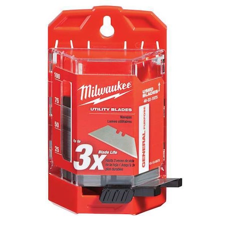 2 Point Utility Blade 3/4" W PK75 Type 48 22 1975 by USA Milwaukee Utility Knife Blades