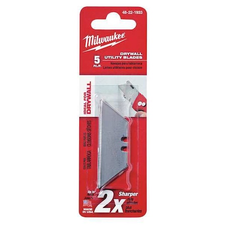 2 Point Utility Blade 3/4" W PK5 Type 48 22 1933 by USA Milwaukee Utility Knife Blades