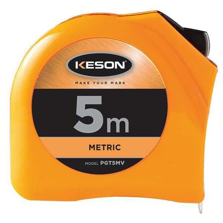 Tape Measure Closed 25mm x 5m Orange by USA Keson Measuring Tapes