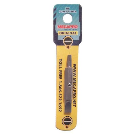 Insert Bit SAE 1/4" #4/#6 2 1/4" S2Steel by USA Megapro Screwdriver Bits