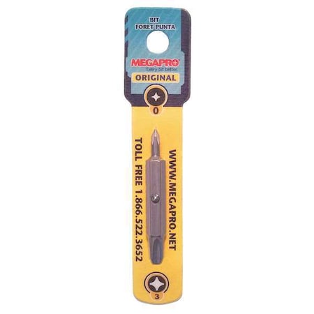 Insert Bit SAE 1/4" #0/#3 2 1/4" S2Steel by USA Megapro Screwdriver Bits