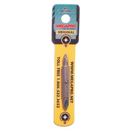 Insert Bit SAE 1/4" #1/#2 2 1/4" S2Steel by USA Megapro Screwdriver Bits