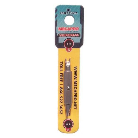 Insert Bit SAE 1/4" #6/#8 2 1/4" S Steel by USA Megapro Screwdriver Bits