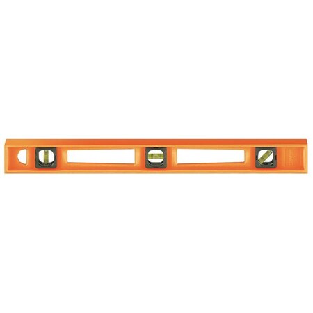 Level Plastic 24 In L 3 Vials Orange by USA Johnson Box I Beam & Torpedo Levels