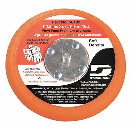 Non Vacuum Disc Pad 5" dia. Type 56102 by USA Dynabrade Hex Keys
