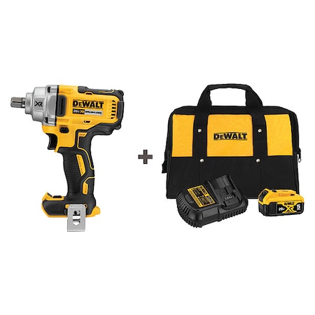 Cordless Impact Wrench Kit 1/2" Drive Type DCF894B/DCB204 by USA Dewalt Cordless Power Impact Tools